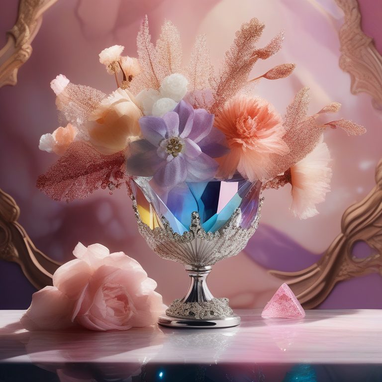 不可能时尚风格的梦幻水晶花瓶静物