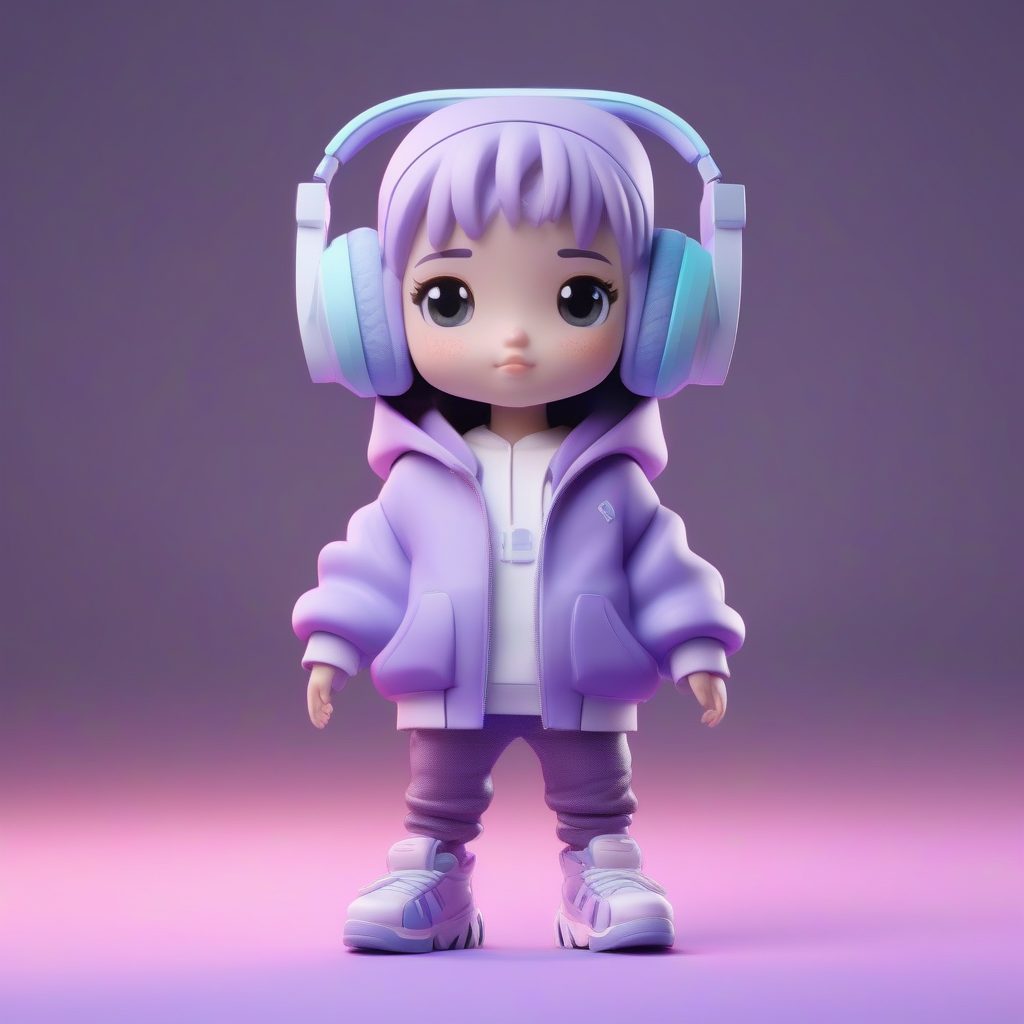 C4D八度渲染：柔光黏土质感的盲盒Q版宇航员少女