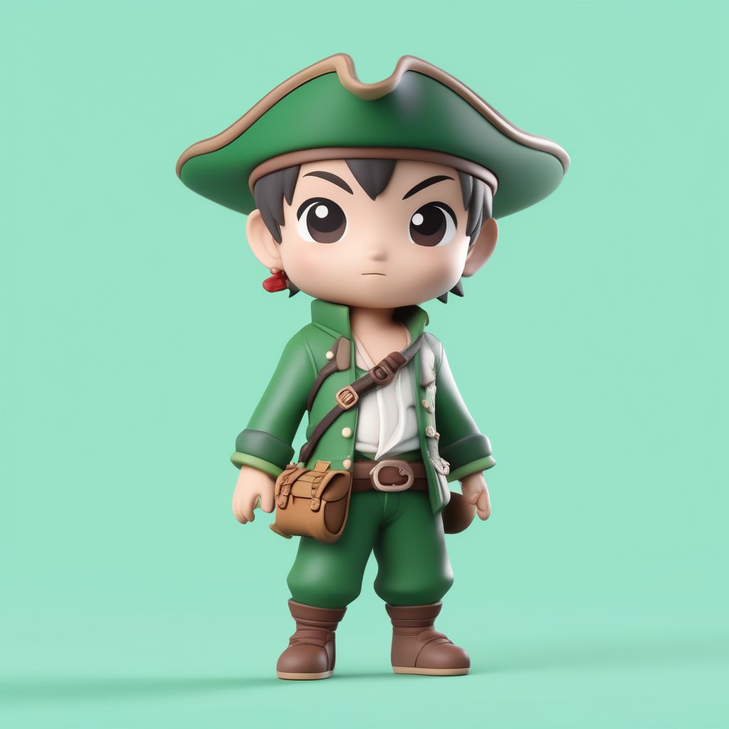 C4D八爪鱼渲染Q版海盗男孩AI提示:3D盲盒冒险家模型 1 C4D八爪鱼渲染Q版海盗男孩AI提示:3D盲盒冒险家模型