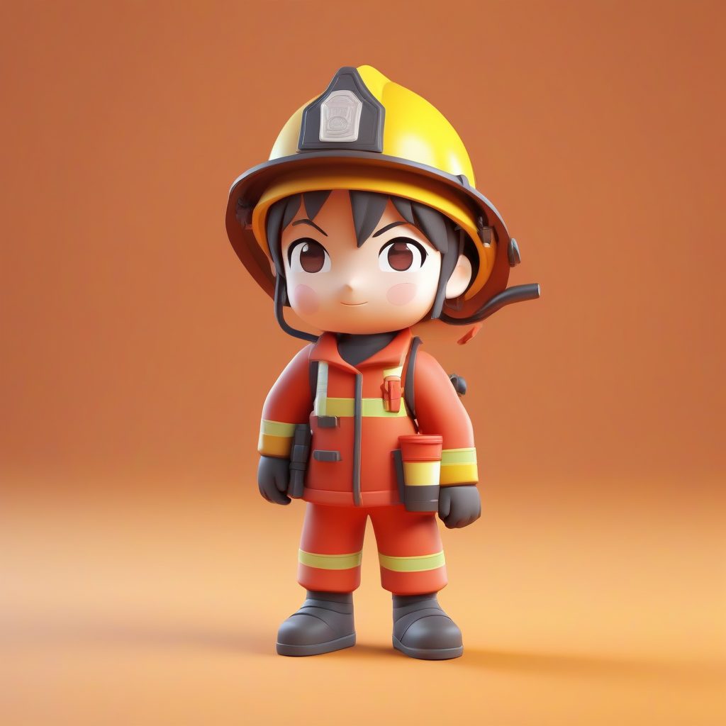 C4D高细节Q版消防员:全身站立,英雄气概 1 C4D高细节Q版消防员:全身站立,英雄气概