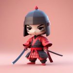 C4D建模Q版武士:全身站立,哑光粘土质感提示词 5 c4d jian mo q ban wu shi quan shen zhan li ya guang nian tu zhi gan ti shi ci