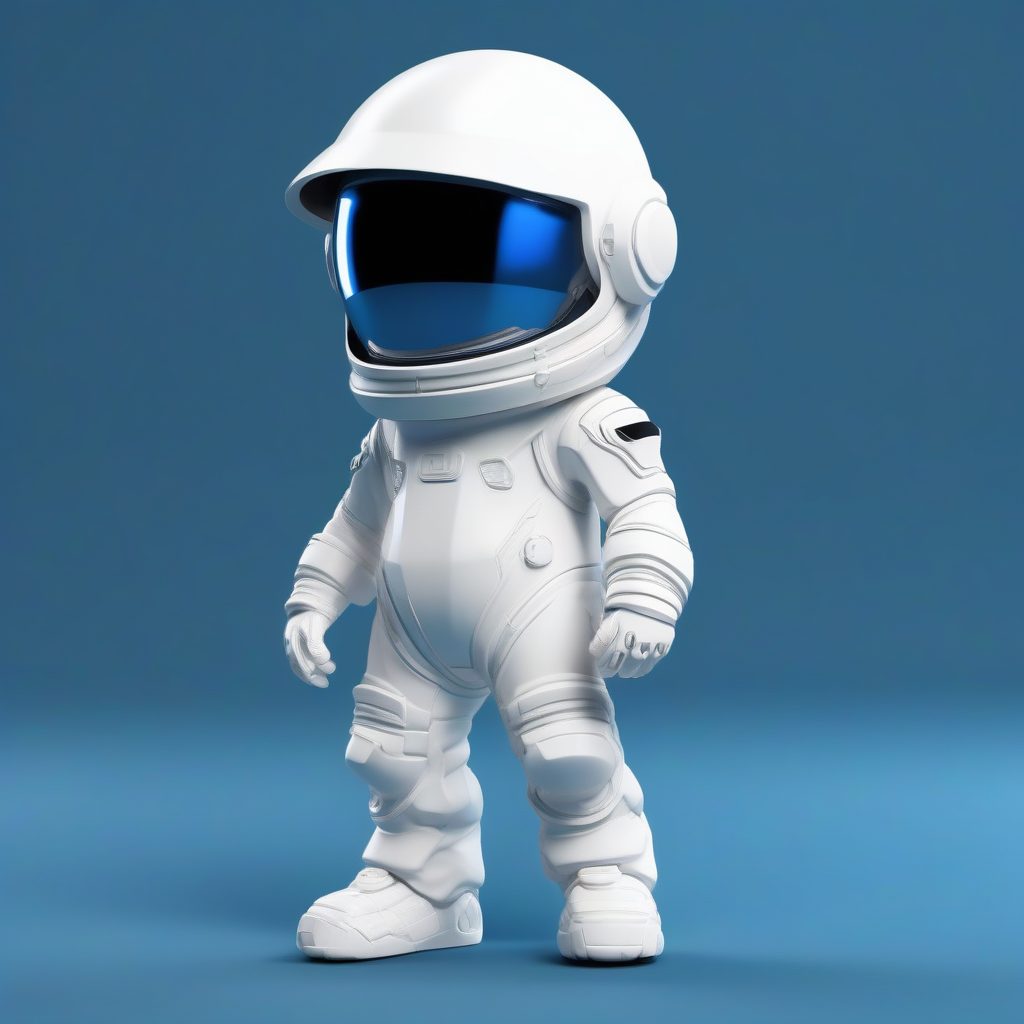 C4D建模Q版宇航服：高反光全身站立，漂浮感