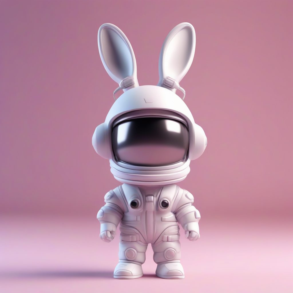 C4D建模Q版宇航兔：全身站立，超大头盔细节