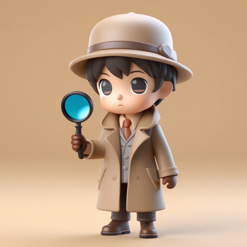 C4D盲盒风格Q版小侦探3D立绘AI提示词