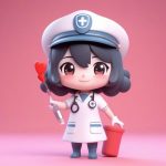 C4D盲盒Q版护士:wink眨眼,手持超大针筒的3D粘土手办渲染图 2 c4d mang he q ban hu shi wink zha yan shou chi chao da zhen tong de 3d nian tu shou ban xuan ran tu