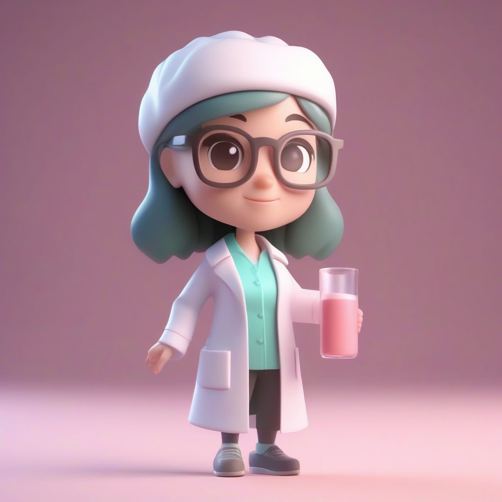 C4D粘土渲染：打造未来感十足的Q版科学女教师盲盒设计