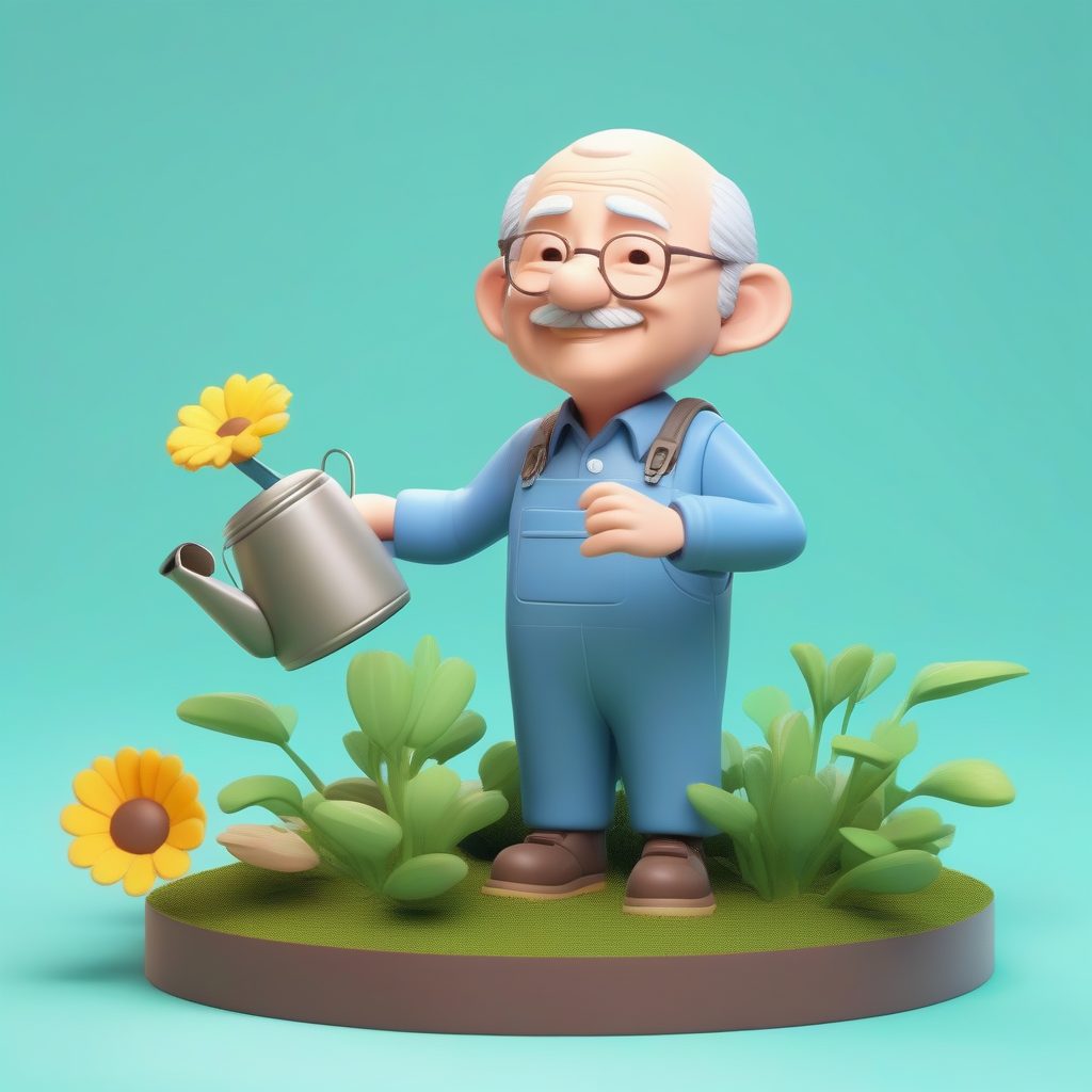 C4D趣味园丁老伯:比V手势的Q版盲盒公仔设计 3 C4D趣味园丁老伯:比V手势的Q版盲盒公仔设计