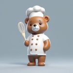 C4D小厨师熊熊:手持巨大打蛋器的可爱Q版全身渲染 6 c4d xiao chu shi xiong xiong shou chi ju da da dan qi de ke ai q ban quan shen xuan ran