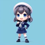 C4D渲染Q版校服女孩:元气跳跃姿态与V字手势3D盲盒提示词 6 c4d xuan ran q ban xiao fu nyu hai yuan qi tiao yue zi tai yu v zi shou shi 3d mang he ti shi ci