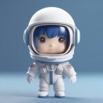 c4d xuan ran q ban yu hang yuan mang he quan shen zhan zi gao pao guang 3d mo xing shen lan chun se