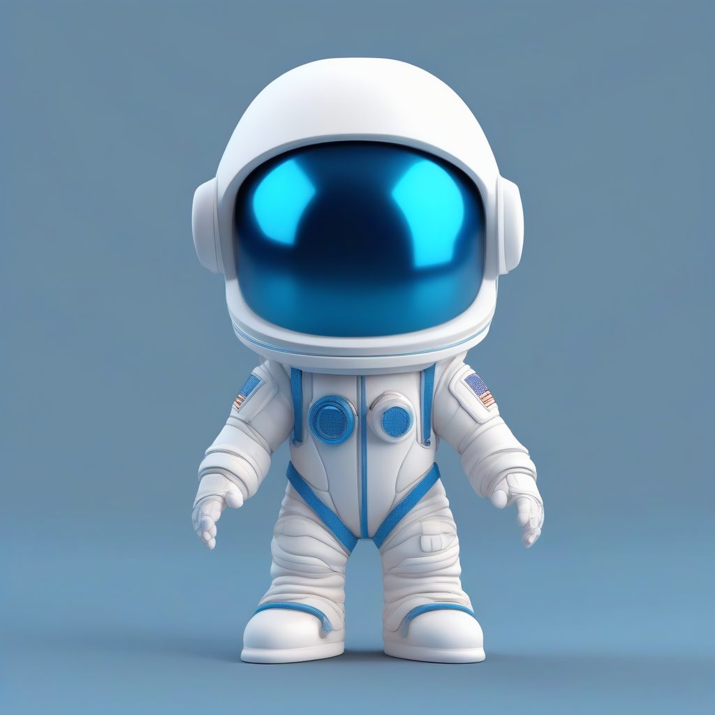 C4D宇航员Q版盲盒：极简风全身站立3D渲染提示词