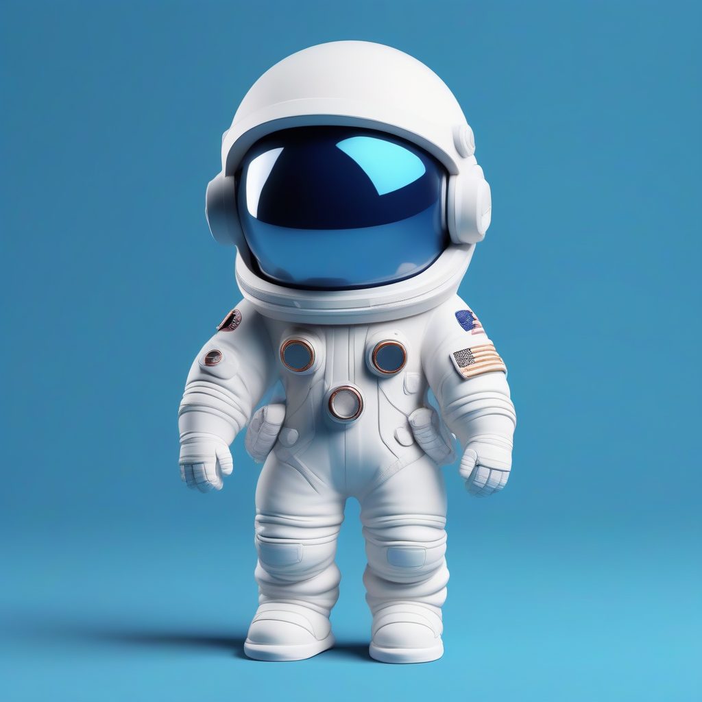 C4D宇航员Q版盲盒：全身站立照，高细节3D渲染提示词
