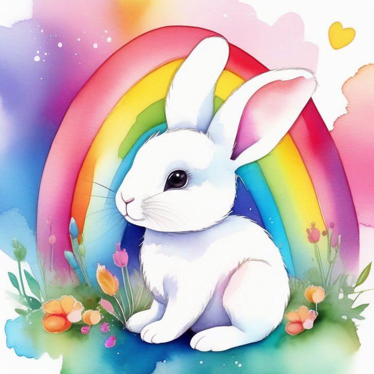 彩虹水彩小兔物语