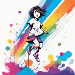 彩虹水墨舞动的Q版女孩:极简线条艺术全身像 3 cai hong shui mo wu dong de q ban nyu hai ji jian xian tiao yi shu quan shen xiang