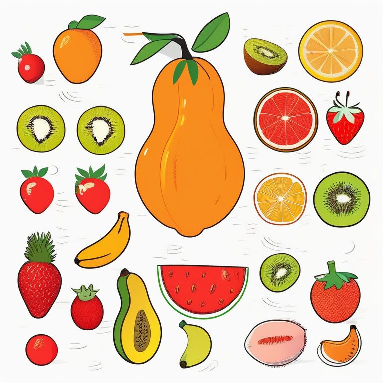 彩色极简矢量水果合集