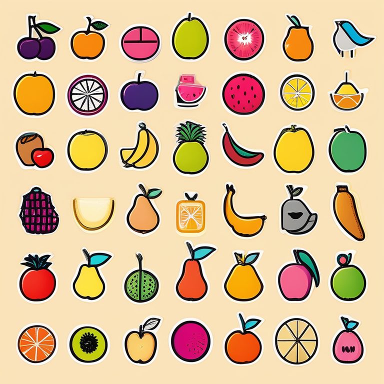 彩色手绘现代儿童图标合集