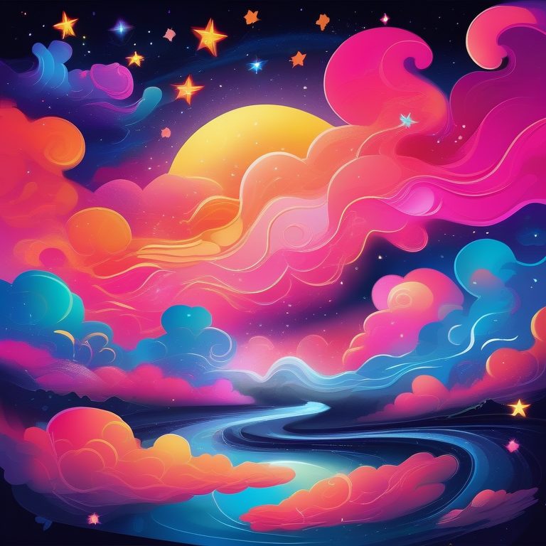 灿烂炫彩设计插画星空梦境