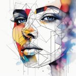 侧面几何肖像:情感流动的彩虹水彩 2 ce mian ji he xiao xiang qing gan liu dong de cai hong shui cai