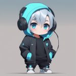 超酷Q版动漫男孩:赛博卫衣与自信站姿的全身角色卡 6 chao ku q ban dong man nan hai sai bo wei yi yu zi xin zhan zi de quan shen jue se ka