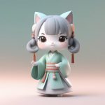 超萌Q版宋制汉服小女孩:3D粘土手办与猫咪,Pop Mart风格AI绘图指南 7 chao meng q ban song zhi han fu xiao nyu hai 3d nian tu shou ban yu mao mi popmart feng ge ai hui