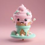 超软萌:熔化薄荷冰淇淋Q版角色3D雕塑全身照 4 chao ruan meng rong hua bo he bing qi lin q ban jue se 3d diao su quan shen zhao