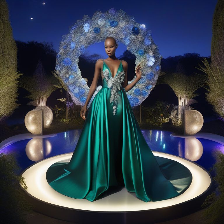 超现实时尚高定女王与夜色花园