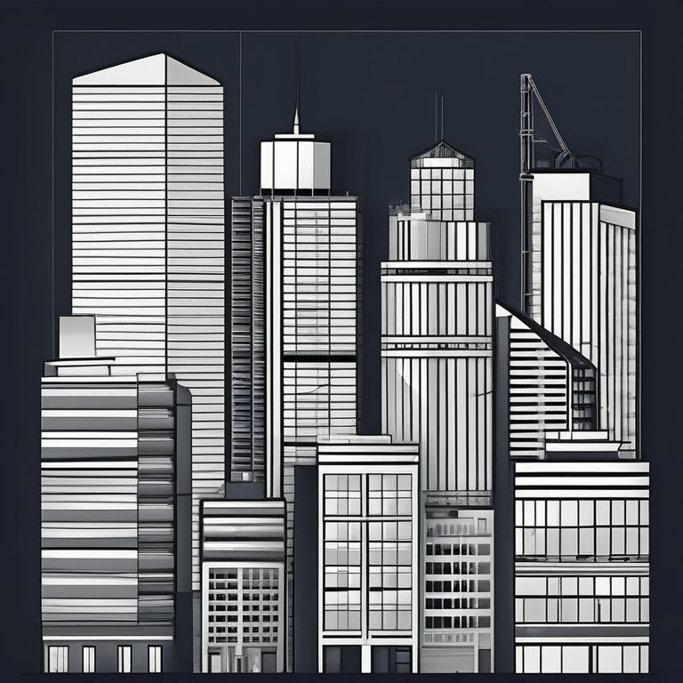 城市极简线条景观海报