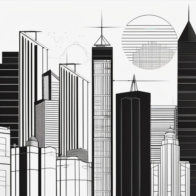 城市线条艺术海报