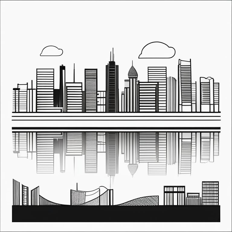 城市线条艺术海报