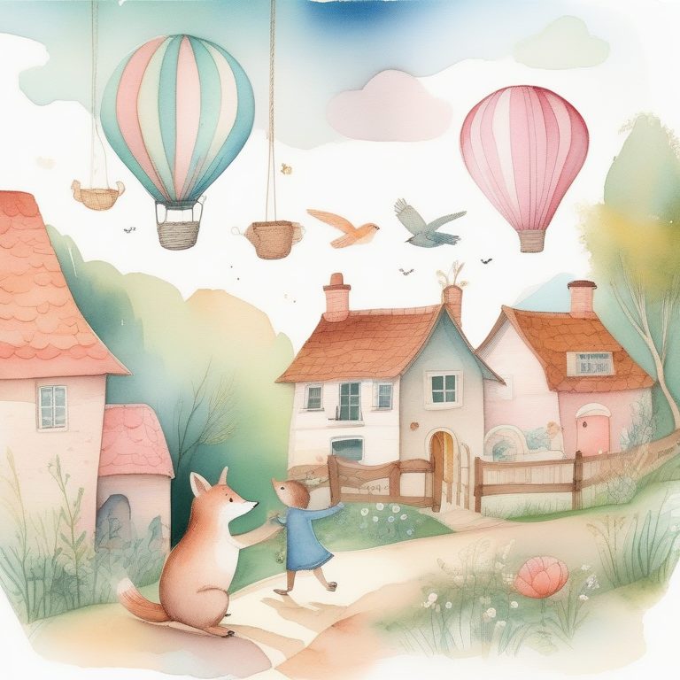 充满童趣的水彩儿童故事插图