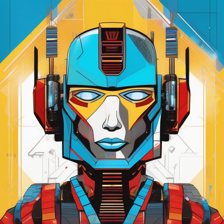 抽象波普艺术机器人肖像