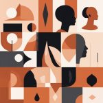 抽象侧面人像:使用有限调色板的几何肖像艺术 4 chou xiang ce mian ren xiang shi yong you xian tiao se ban de ji he xiao xiang yi shu