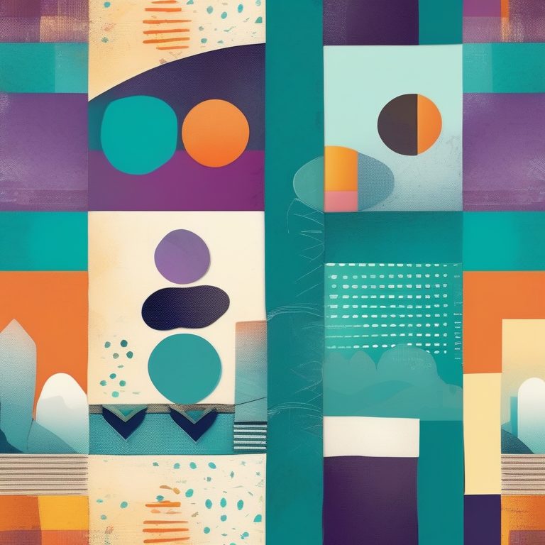 抽象复古质感的彩色梦境场景