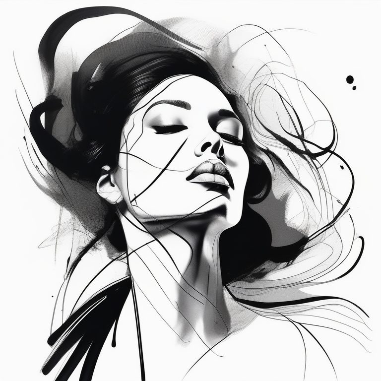 抽象流动墨水美学人像