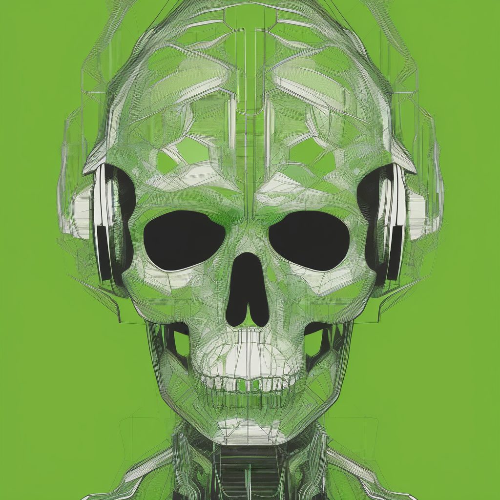 抽象生长：波普风人形头部轮廓与植物特写