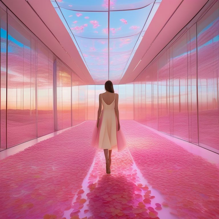 抽象时尚梦境中的玻璃跑道