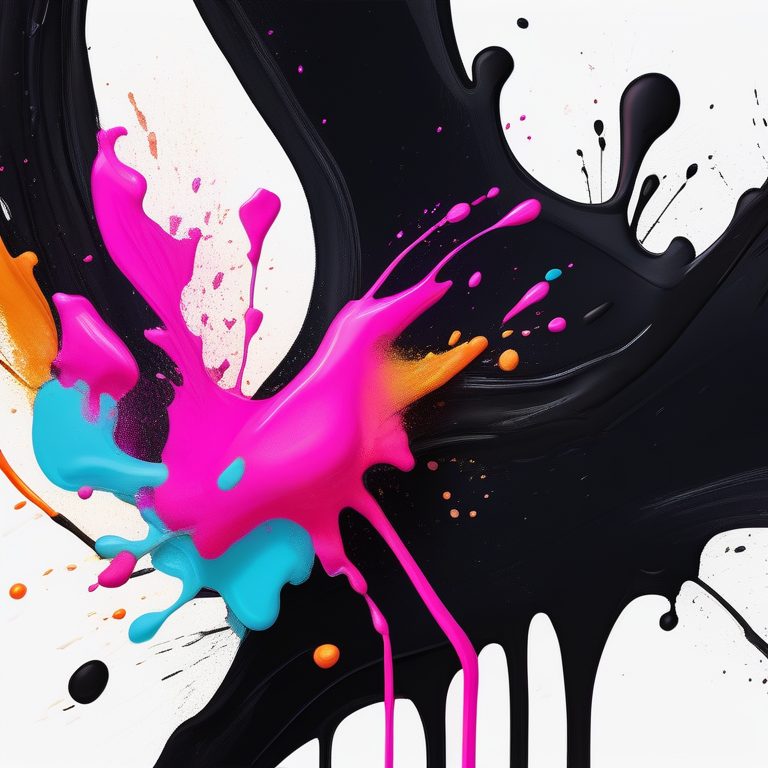 抽象线条泼洒极简颜料涂鸦