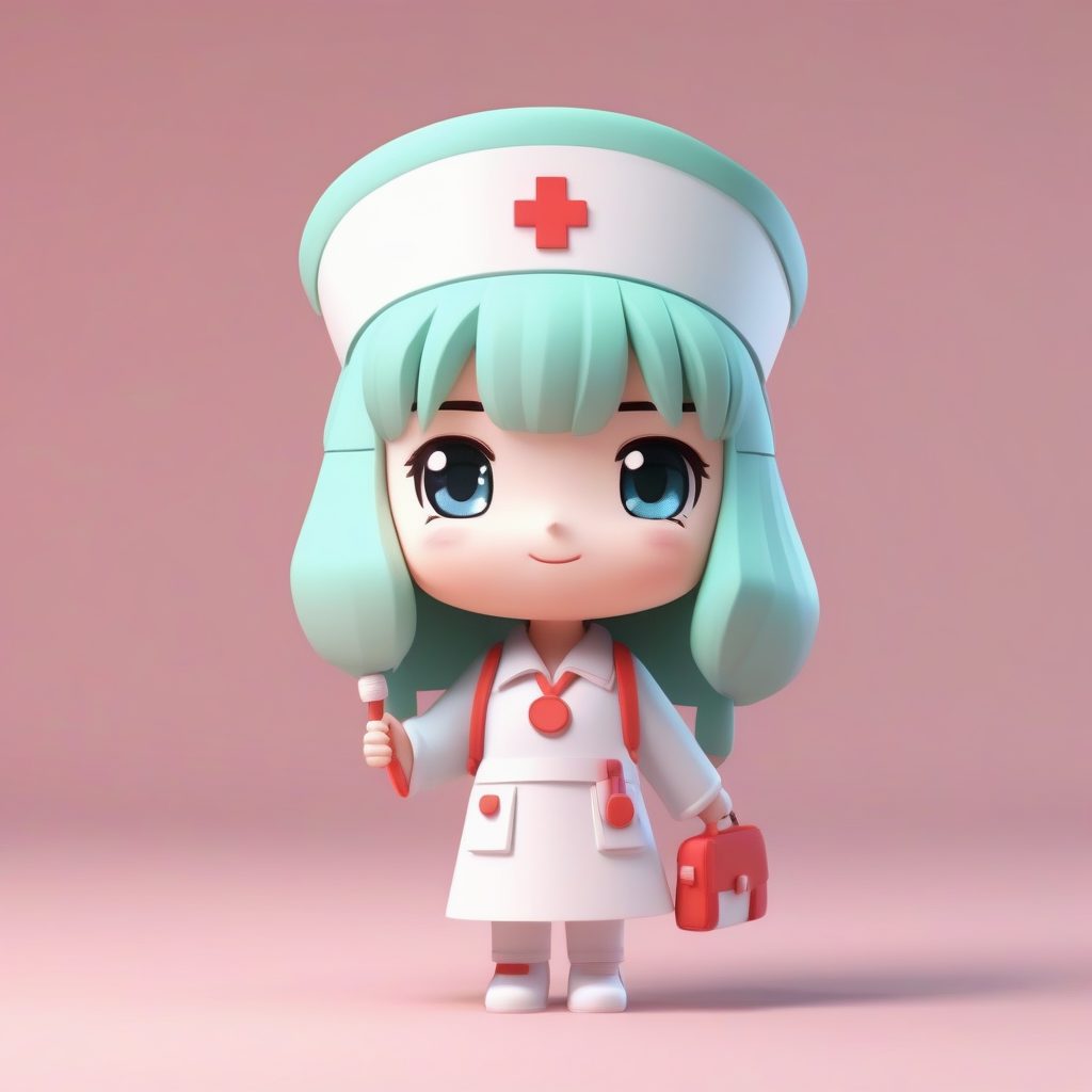 创可贴Q版护士：温暖治愈，展示巨型卡通创可贴的立绘