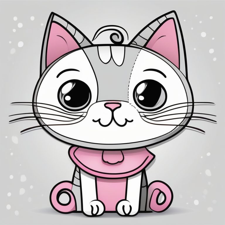 创意儿童涂鸦风格猫咪剪贴画