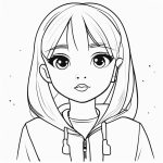 纯净线条艺术:嘟嘴Q版女孩的单线连续体素描 6 chun jing xian tiao yi shu du zui q ban nyu hai de dan xian lian xu ti su miao