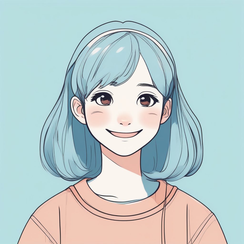 纯色背景下的治愈系微笑：极简风女孩肖像AI提示词