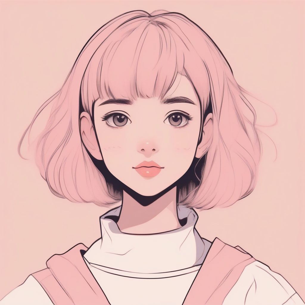 纯色几何构图：强调对称性的极简头像