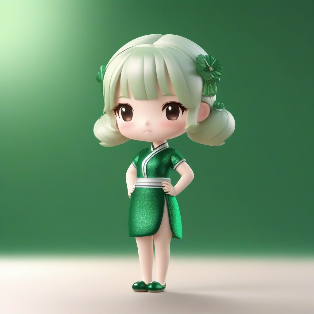 翠绿天鹅绒旗袍名伶:优雅手办姿势与材质高光 5 翠绿天鹅绒旗袍名伶:优雅手办姿势与材质高光