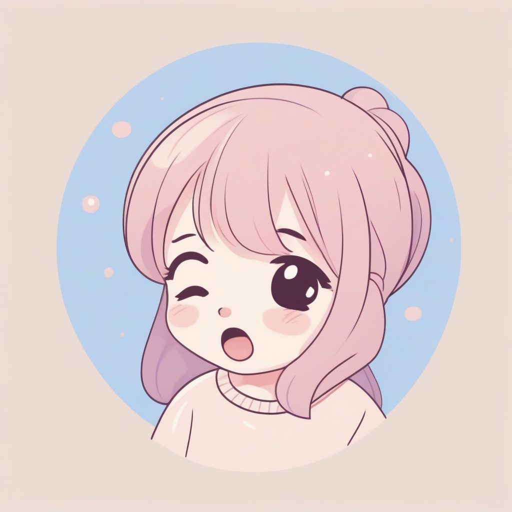 打盹甜心：站立打哈欠的Q版少女，温馨柔和色调提示词