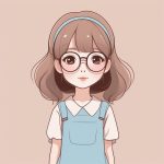 大圆眼镜:戴眼镜的Q版少女,学术涂鸦风提示词 2 da yuan yan jing dai yan jing de q ban shao nyu xue shu tu ya feng ti shi ci