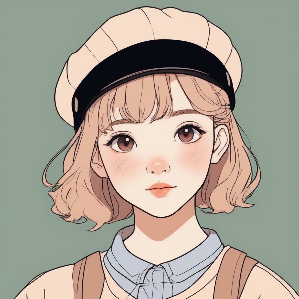 戴贝雷帽的极简少女:低饱和度棕色主题 13 戴贝雷帽的极简少女:低饱和度棕色主题