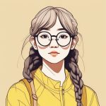 戴极简眼镜的文学少女:低饱和度橘粉色 7 dai ji jian yan jing de wen xue shao nyu di bao he du ju fen se