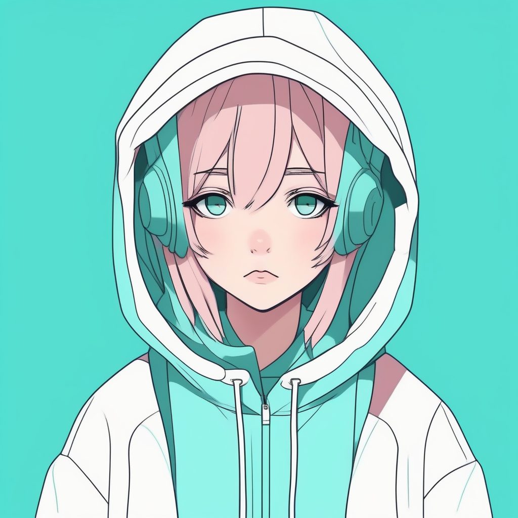 低饱和纯色块:穿着oversize连帽衫的嘟嘴少女 57 低饱和纯色块:穿着oversize连帽衫的嘟嘴少女