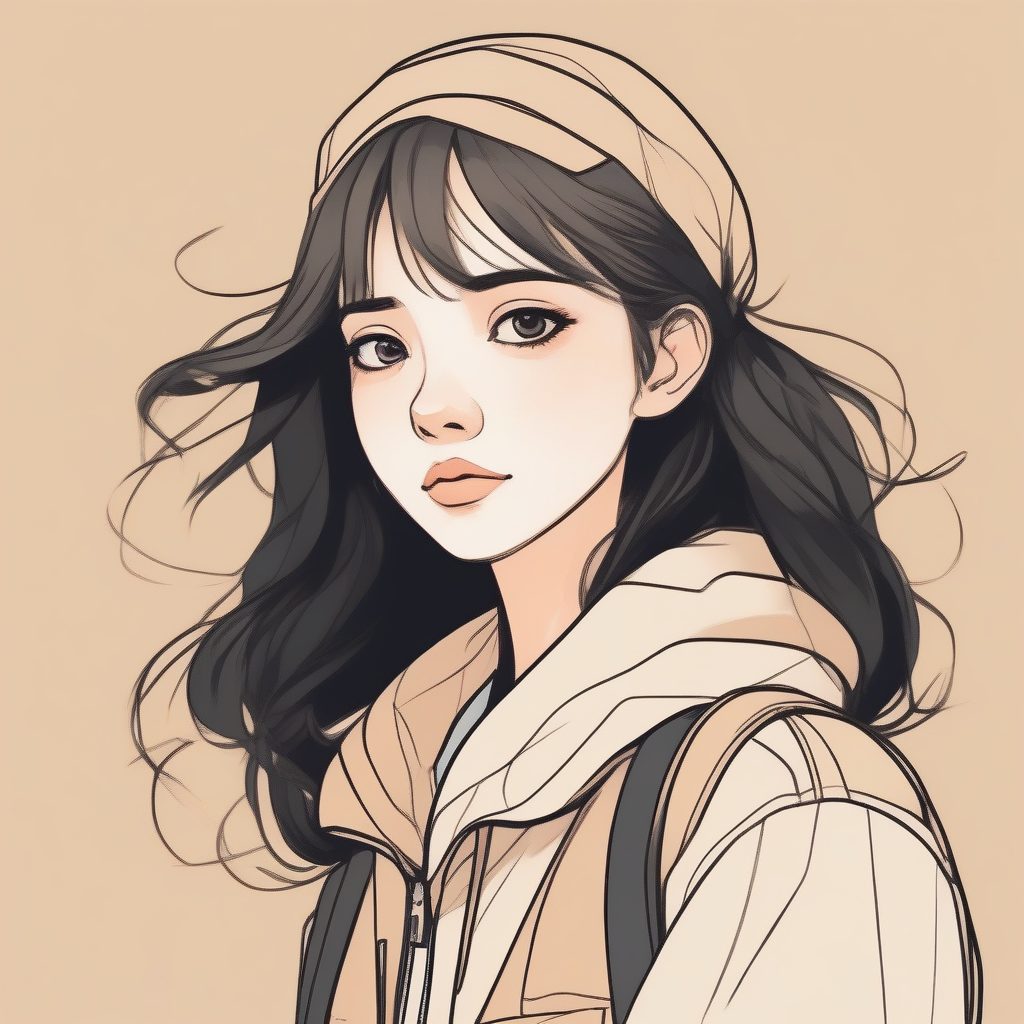 低饱和度米黄色：微微皱眉的极简头像