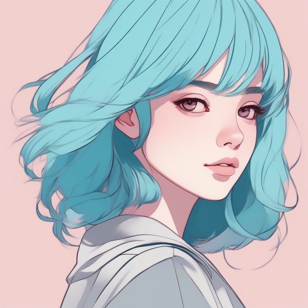 低饱和美学:海蓝色系动漫少女头像 29 低饱和美学:海蓝色系动漫少女头像